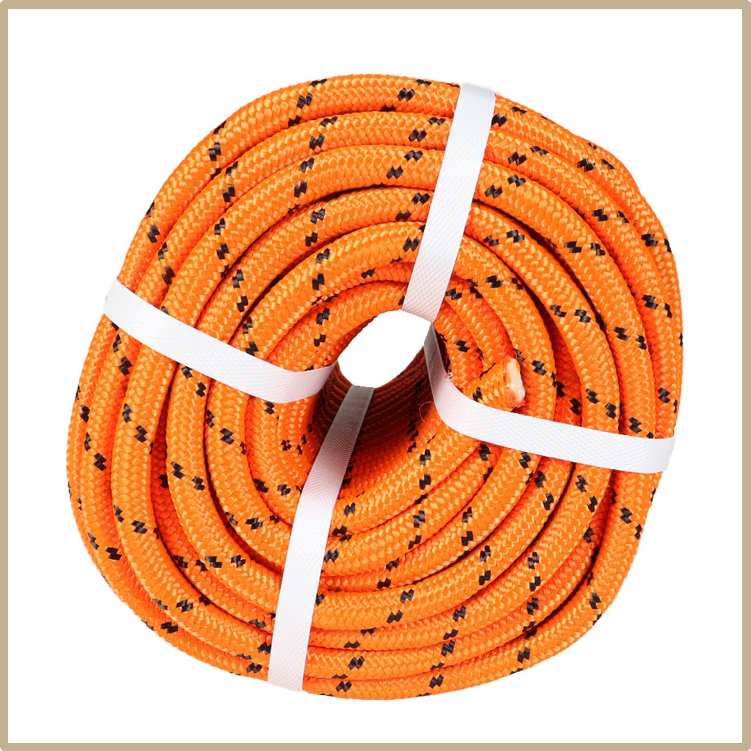 Cuerda de aparejo de poliéster de doble trenza duradera de 1/2 pulgada x 150 pies, cuerda de nailon para arborista, cuerda de navegación para columpios de camping, arborista, jardinería
