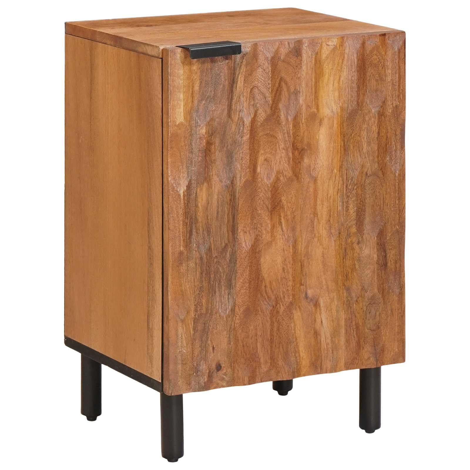 Badezimmerschrank Braun Massivholz Mango 38 x 33 x 58 cm mit Tür und Regal platzsparend für Badezimmer Aufbewahrung Stauraum Möbelset Gäste WC