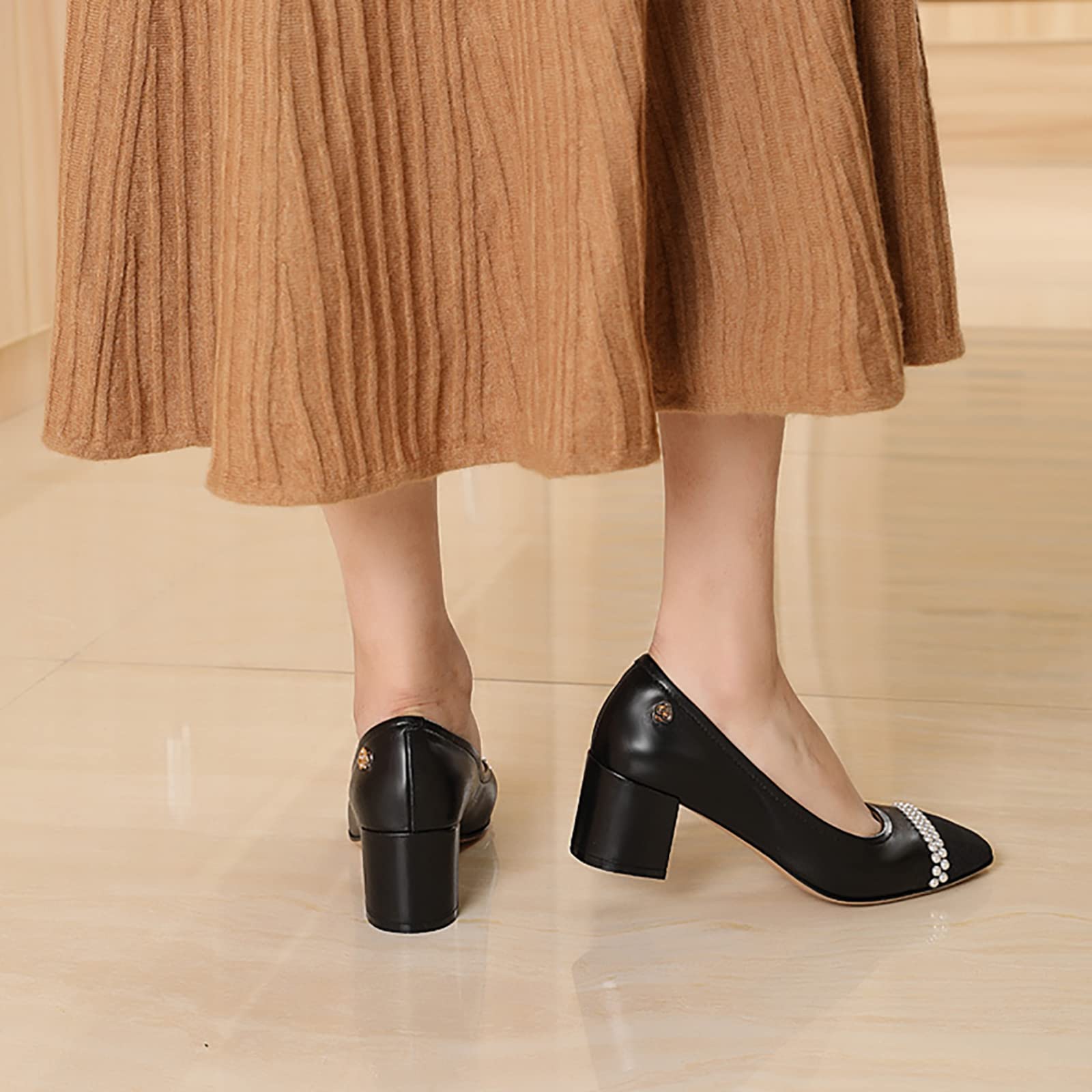 Scarpe Décolleté Con Tacco 4 Pollici - In Finta Pelle Con Cinturino Regolabile, Eleganti E Comode - Foto 12