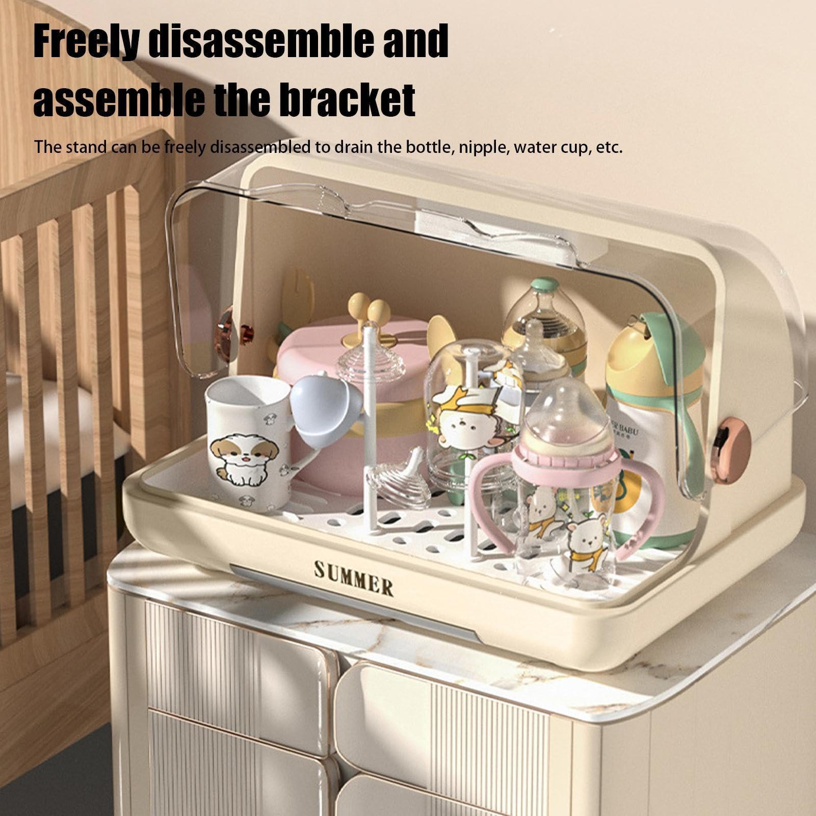 Portabiberon Con Vassoio Antigoccia - Organizzatore Per Biberon, Tettarelle E Accessori - Foto 9