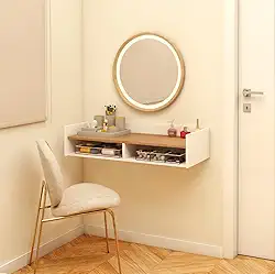 Escrivaninha Suspensa de Parede 90cm com Nichos Mesa Flutuante para Home Office e Estudo