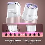 Electric Razor for Women, IPX7 Waterproof Bikini Pubic Hair Trimmer, Flawless Legs Face Shaver, Rose Gold