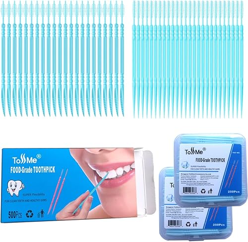 Palillos de dientes de plástico de doble cabeza, 250 piezascaja, hilo dental, palillos interdentales para dientes, palillos de dientes para el