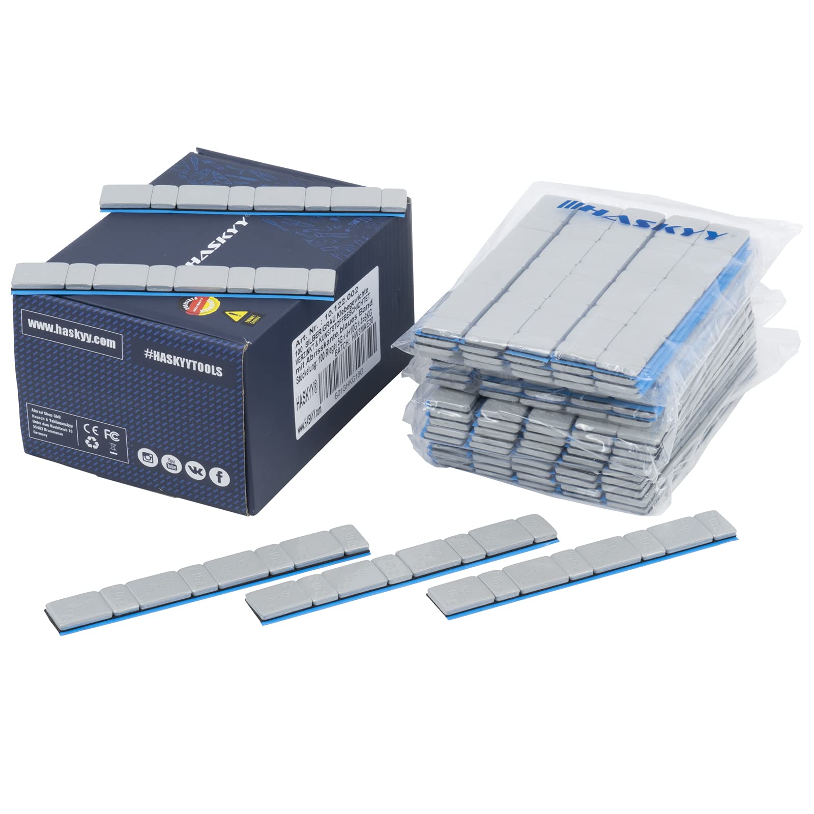 HASKYY 6Kg Klebegewichte Striscia Adesiva Pesi Equilibratura 4x5g+4x10g 100 Pezzi Á 60g