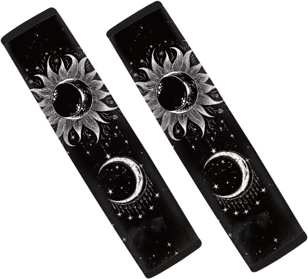 Coloranimal Black Gothic Starry Night Moon Car Seat Belt Pads Covers for A More Comfortable Driving Backpack Shoulder Strap Protector Cushion Covers Universal Seatbelt Covers (2Pcs)