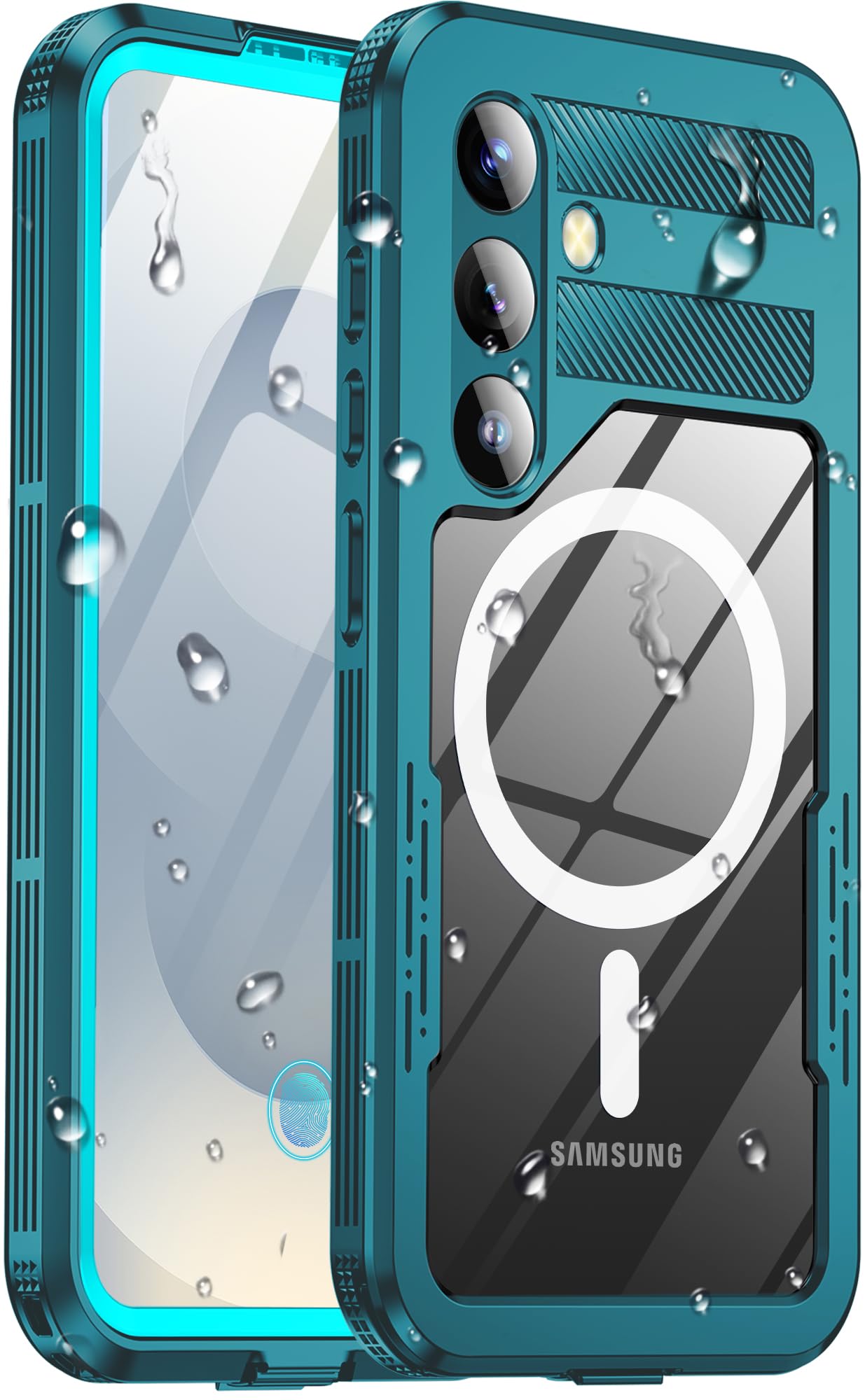 Photo 1 of Haireca for Samsung Galaxy S25+ Plus Waterproof Case, [Fit for Magsafe] [IP68 Water Proof] [Built-in Screen Protector], Magnetic Heavy Duty Military Grade Rugged Phone Case for S 25+ Plus 6.7", Teal