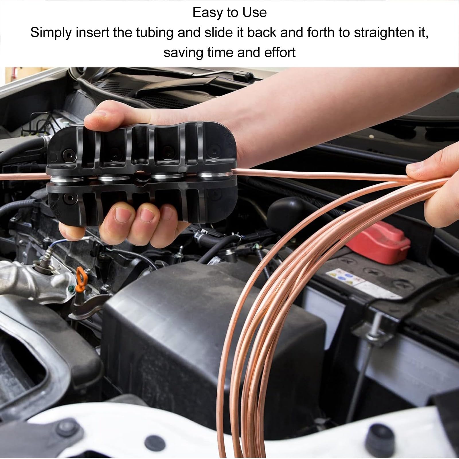 3/8in Tubing Straightener, Brake Line Straightener Tube Straightening Tool for Brake and Fuel Lines