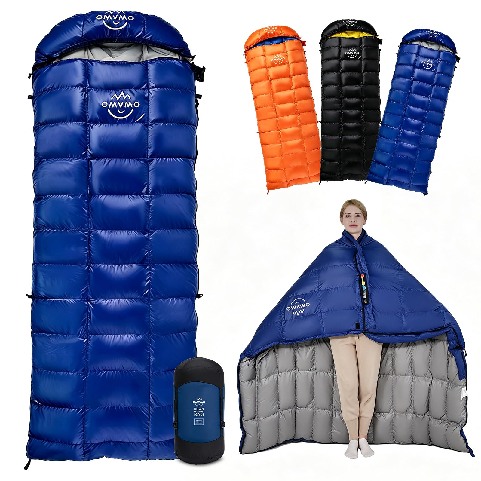 OMVMO 0 20 Degrees F Down Sleeping Bag for Adults