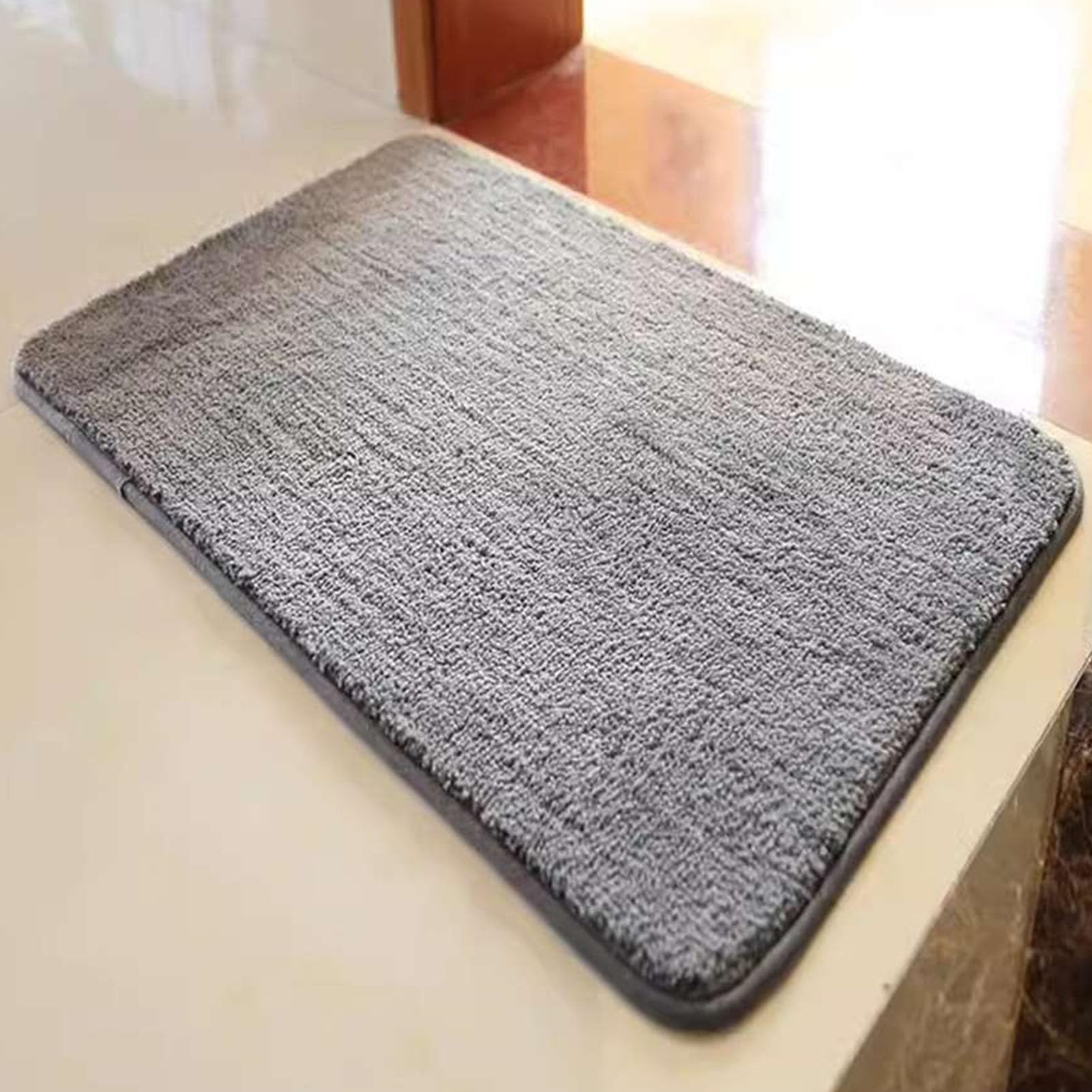 Tapis de salle de bain antidérapant en peluche ultra absorbante
