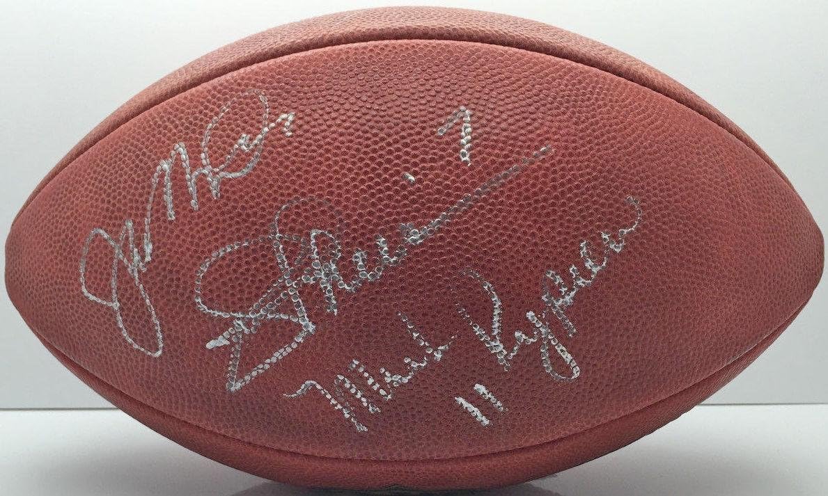 QB Legends Signed Autographed NFL Football w/Montana Theisman +2 JSA