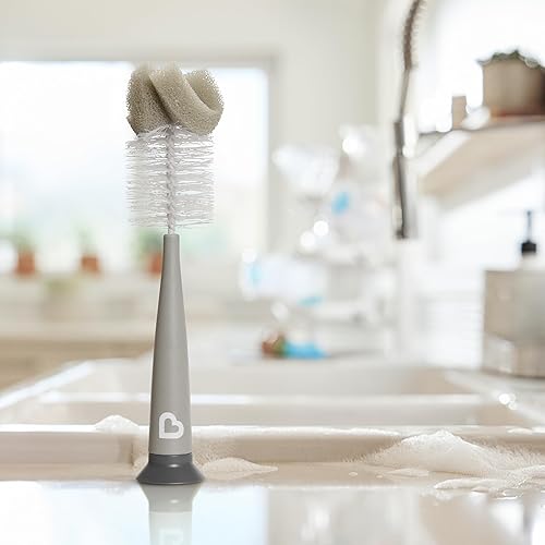 Miniatura 3 de Munchkin Sponge Cepillo para botellas, diseño moderno, paquete de 2, color gris