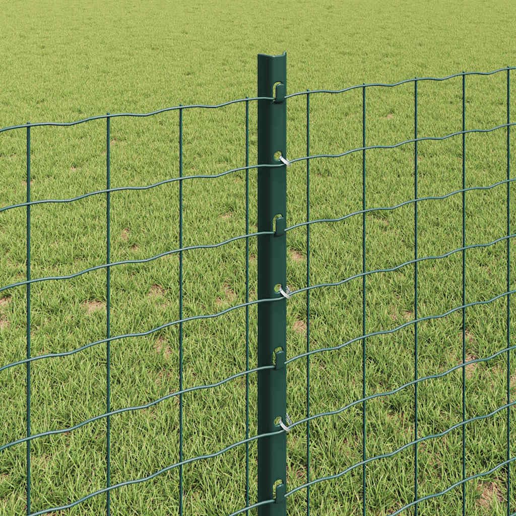 Pali per recinzioni, 5 pezzi, verde, 120 cm, in acciaio resistente, per recinzioni da giardino, pali durevoli per esterni