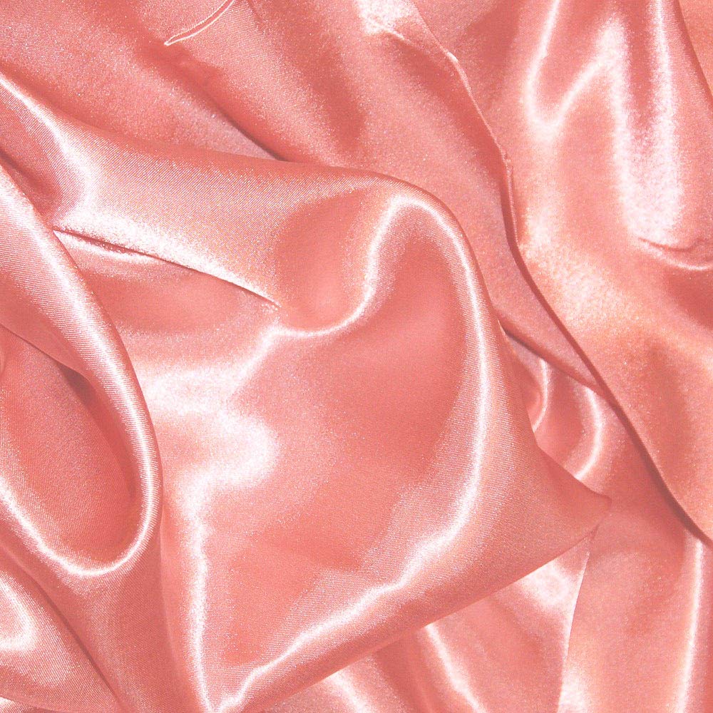 Silky Satin Fabric Material Poly Craft Dress Costume Bridal Prom 150cm Wide - Per metre (Peach)