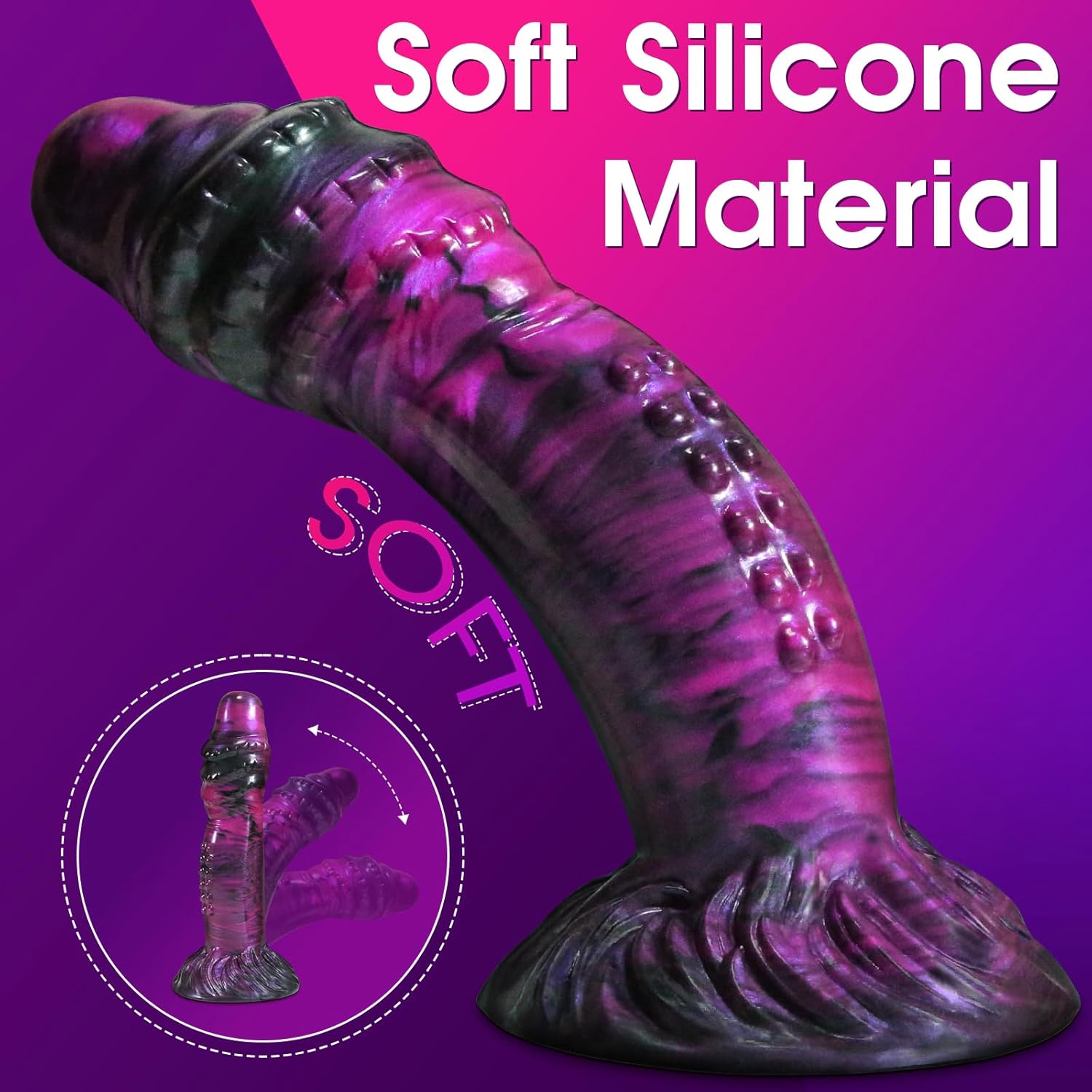 8.6 inch Huge Silicone Monster Dildo, Big Realistic Dildo with Strong Suction Cup, Thick Anal Dildo for Hands-Free Play, Adult Sex Toy for Women, Men and Couples