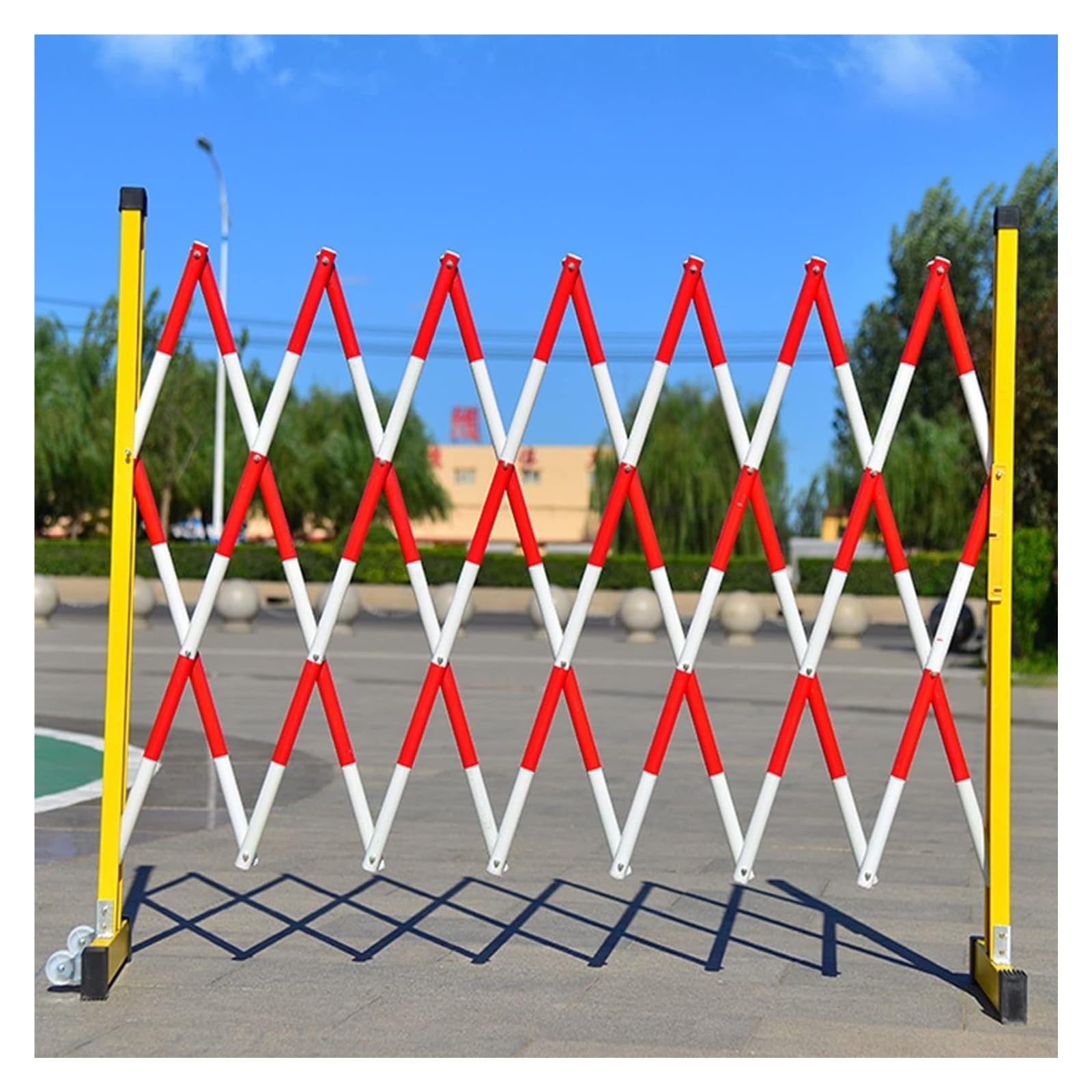 Metalowa bramka zabezpieczająca, Rozszerzalne Mobilne Barykady Bezpieczeństwa, Wielokolorowe, Wiele Rozmiarów Do Kontroli Tłumu(Red,120x500cm)