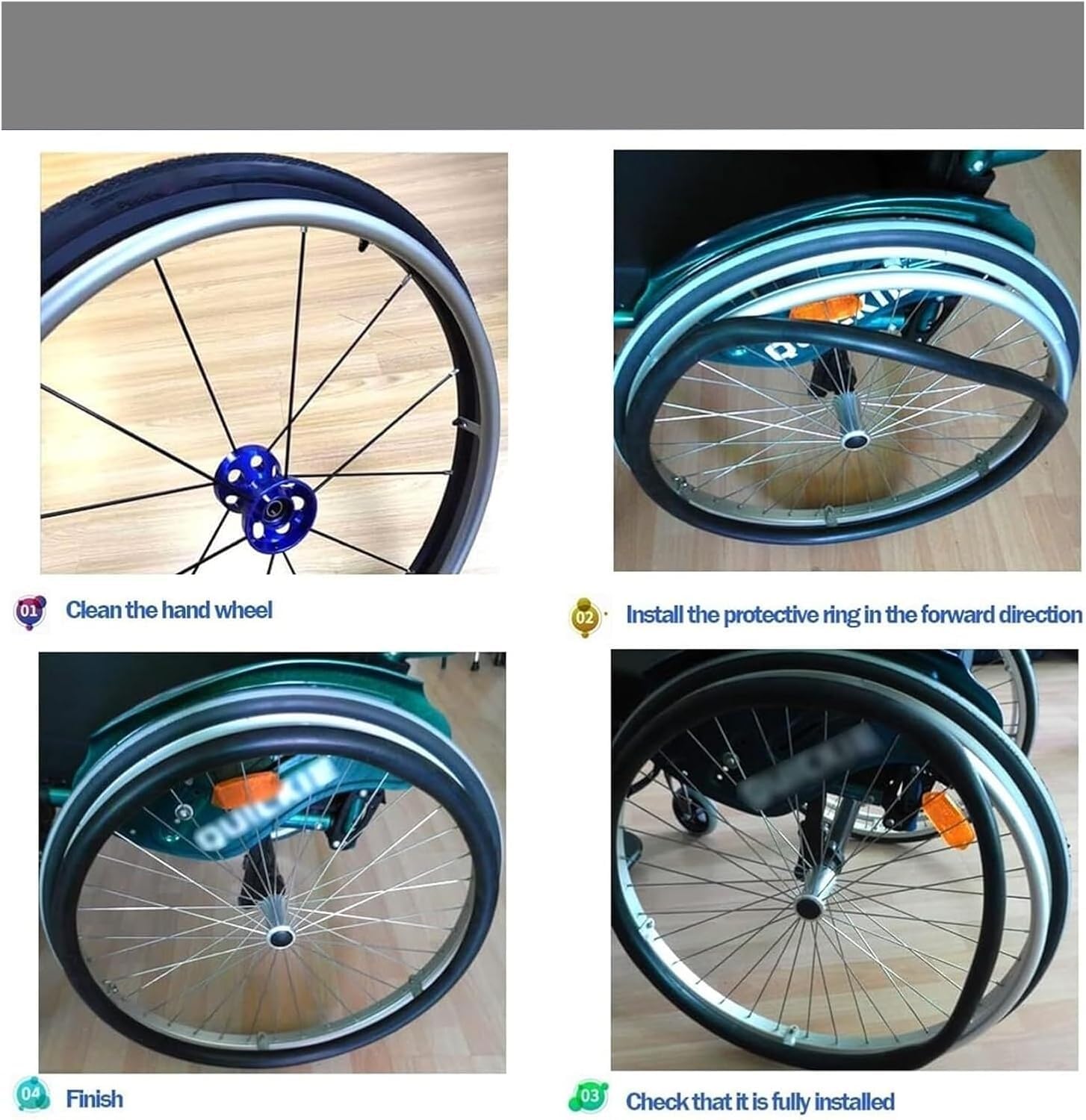 Fundas para Llantas de Silla de Ruedas, Fundas para Silla de Ruedas, Agarre y tracción mejorados, Accesorios para Silla de Ruedas (Amarillo, 24 Pulgadas)