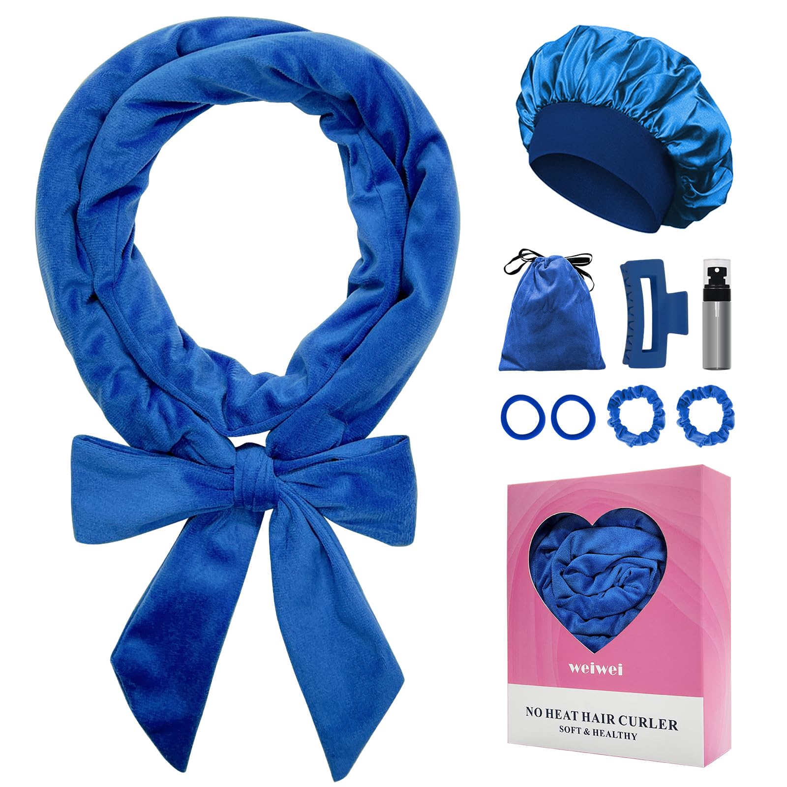 weiwei Heatless Curlers Headband, Heatless Overnight Curls Hair Curlers No Heat, 70" Soft No Heat Hair Curlers