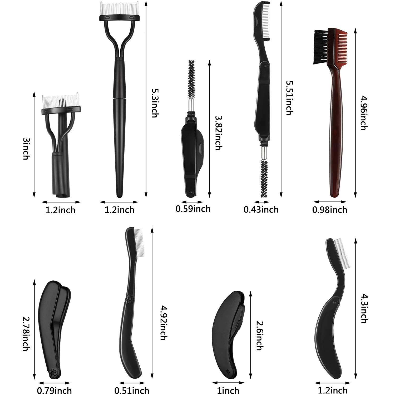 hicarer eyebrow grooming brush set in travel bag