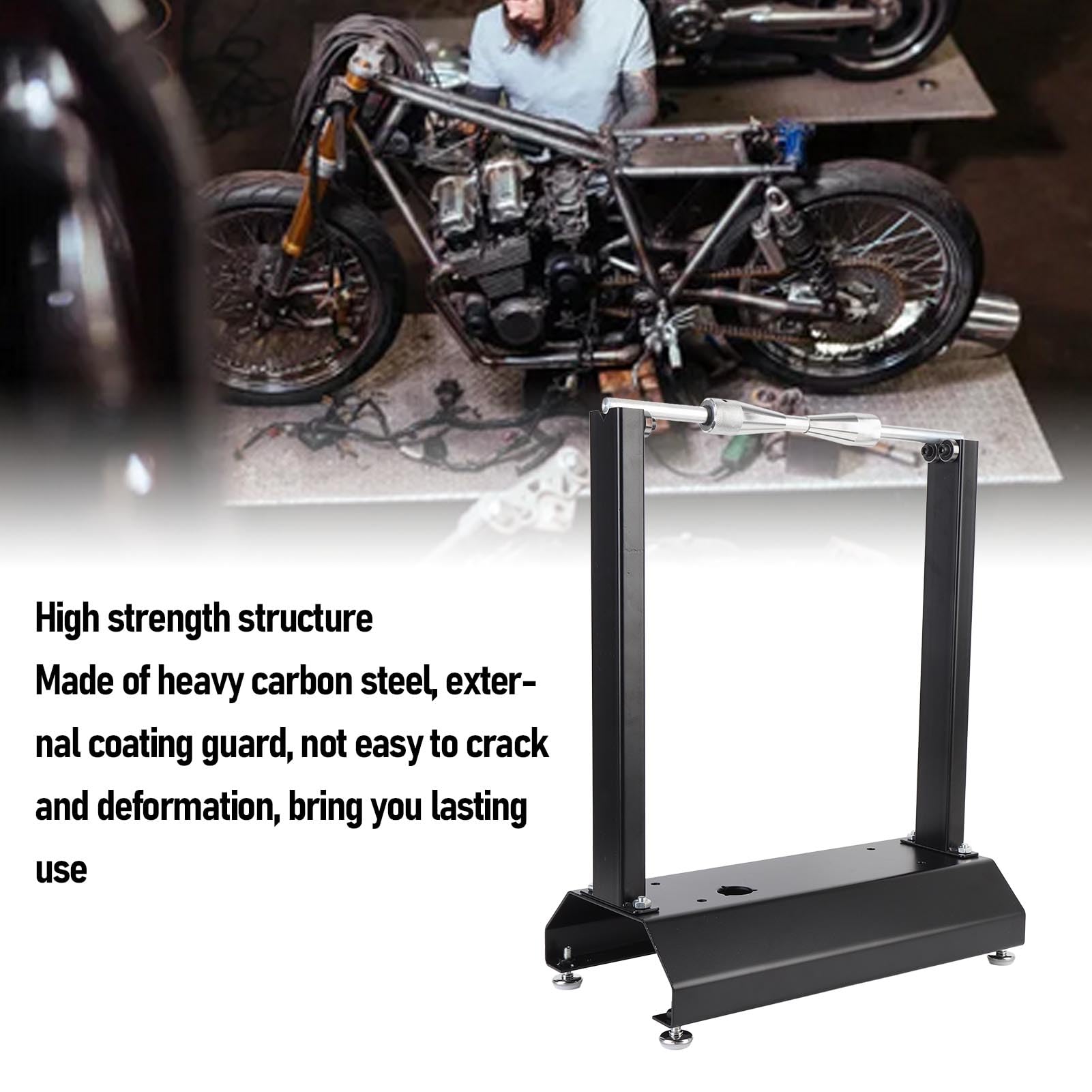 Balanceador de Ruedas para Bicicletas de Motocicleta, Herramienta de Equilibrador de Neumáticos Profesional, Servicio Pesado, con Conos de Centrado Ajustable, para Estructura