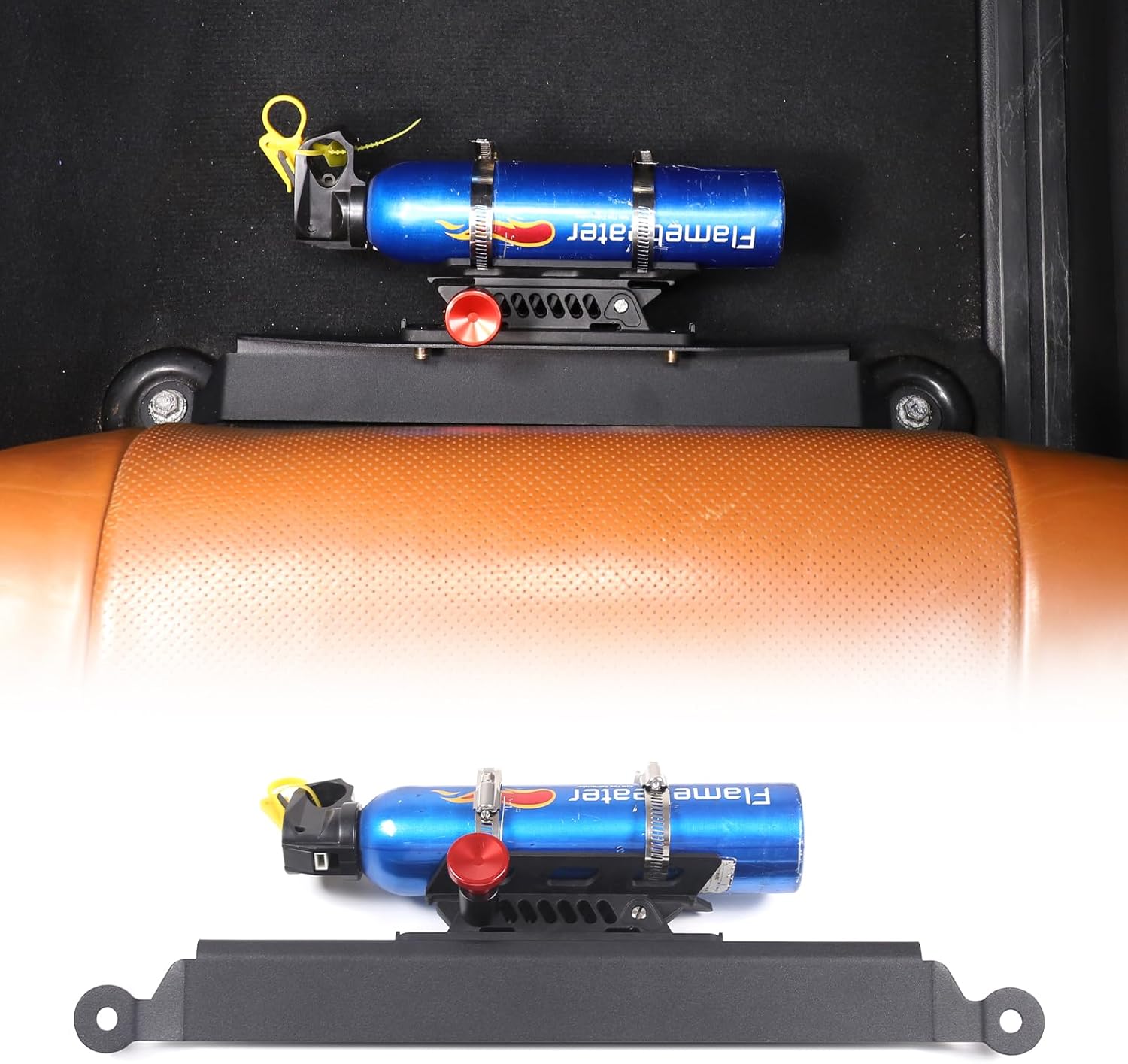 LLKUANG Adjustable Roll Bar Fire Extinguisher Mount Holder for Toyot@ Tundra 2007-2021,Aluminum Alloy Car Passenger Seat Fire Extinguisher Mount Bracket