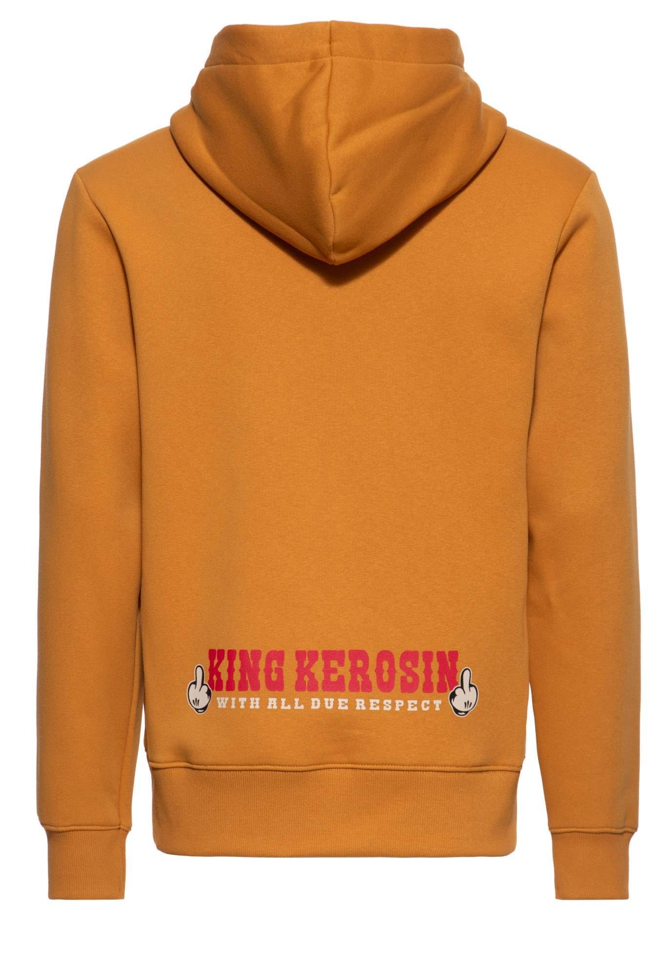 King Kerosin Męska bluza z kapturem · bluza z kapturem · bluza z kapturem · nadruk statement · kaptur · ściągacz · nadruk · vintage · retro · rowerzysta · długi rękaw · Never Fuck A Fucker