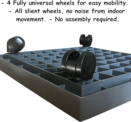 Miniatura 5 de WanderingDonkey Carrito cuadrado de alta resistencia para plantas de 13 pulgadas con ruedas, carrito para macetas con ruedas, bandeja para platillos