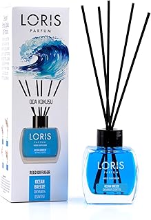 Loris Reed Diffuser - Ocean Breeze - Aromatic Home Fragrance with Natural Essential Oils, 4.06 fl oz/120 mL – Long‑Lasting, Non‑Toxic, Gift Ready Scented Diffuser with Sticks for Room & Bathroom