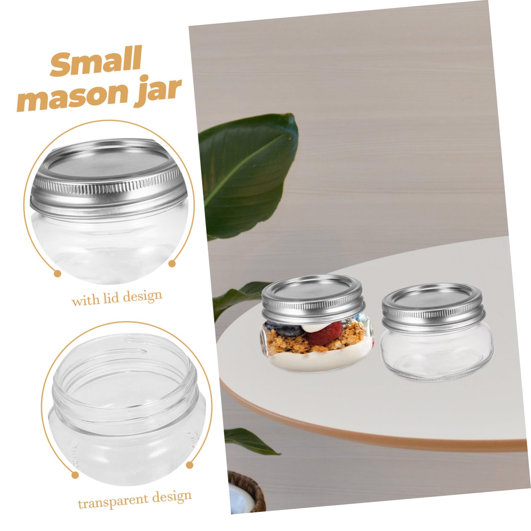 6stücke Vorrats Glasbehälter Mit Deckel Kleine Gläser Für Lebensmittel Lagerung Mehrweg Glasbehälter Für Haushalt