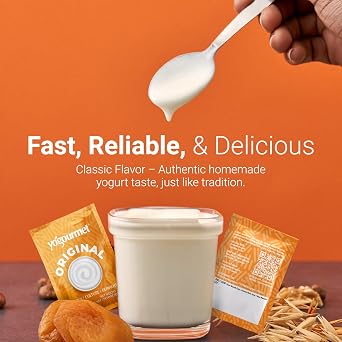 Yogourmet Yogurt Starter (16 Pack) - Make Yogurt at Home - Starter Culture - All Natural, Gluten Free, Kosher, Halal - 3 g Sachets | Make Yogurt at Home, All Natural, Gluten Free, Kosher, Halal, 3 g Sachets