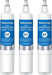 Waterdrop 5231JA2006A Replacement for LG® LT600P® Refrigerator Water Filter, fml-2, KENMORECLEAR® 46-9990, KENMORE® 9990, 5231JA2006B, RWF1000A, LFX25960ST, LSC27931ST, 3 Filters