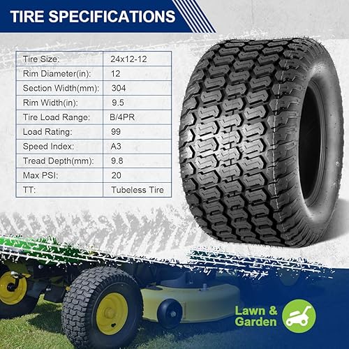 Miniatura 9 de MaxAuto Fox V2 - Neumático para cortacésped de 18 x 7.50-8, repuesto de neumático de césped de 18 x 7.5 x 8 nhs para cortacésped, carrito de tractor