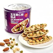 Five Treasure Nut Crisp Snacks 540g Approx. 30 Packs Thins, Almond Nut Crisps with Mixed Nuts, Snacks with Nuts,Individually Wrapped Crunchy Snack, Nut Brittle Treat, Ready-to-Eat Snack