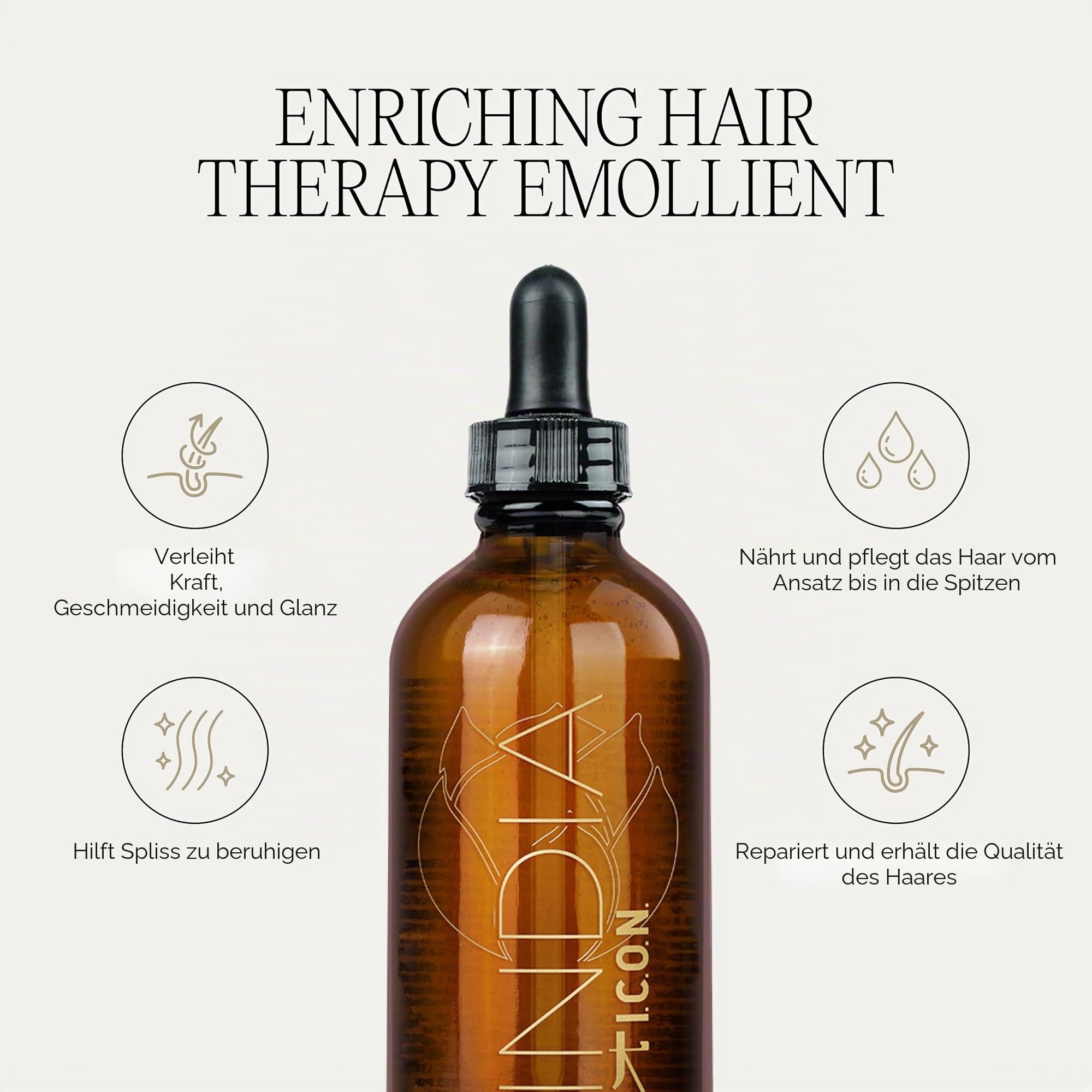 I.C.O.N. Indien Öl, 115 ml | Reduziert Frizz, verbessert die Kämmbarkeit, nicht fettendes Finish, alle Haartypen, silikonfrei