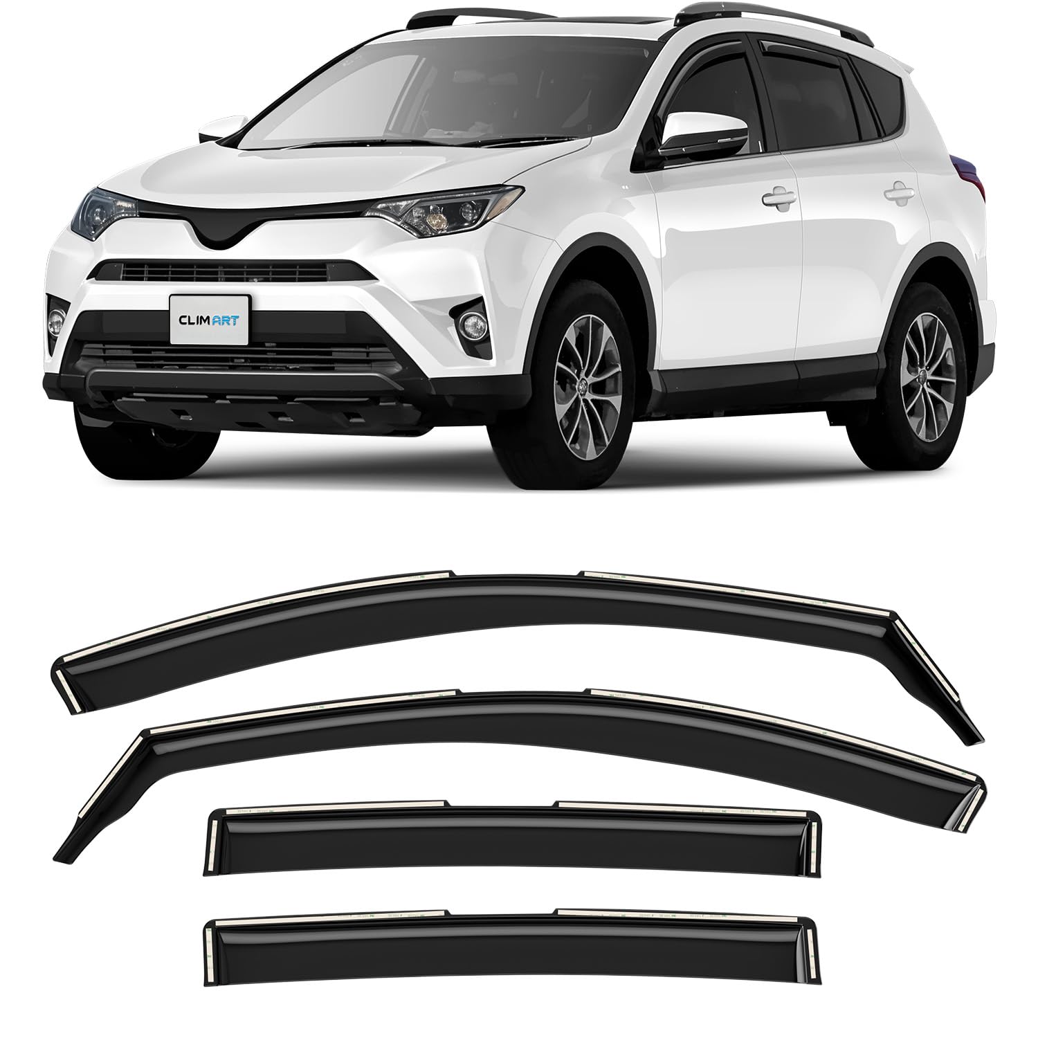 Deflettori Aria Per Citroen C4 2 2010-2018 5-Porte Set 4 Antiturbo Antivento