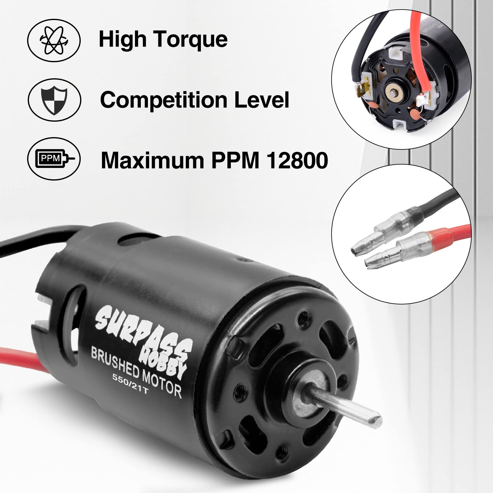 OGRC 550 21T Brushed Motor & 80A ESC Combo – With T-XT60 Adapter, For Traxxas TRX4, Axial SCX10, Redcat Gen8, 1/10 Scale RC Crawlers
