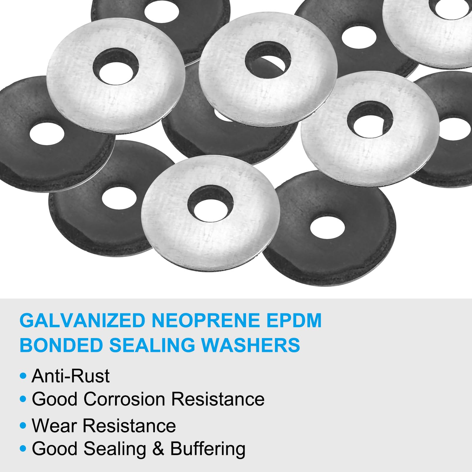 PATIKIL 7/32"x3/4" EPDM Bonded Sealing Washers - Image 3