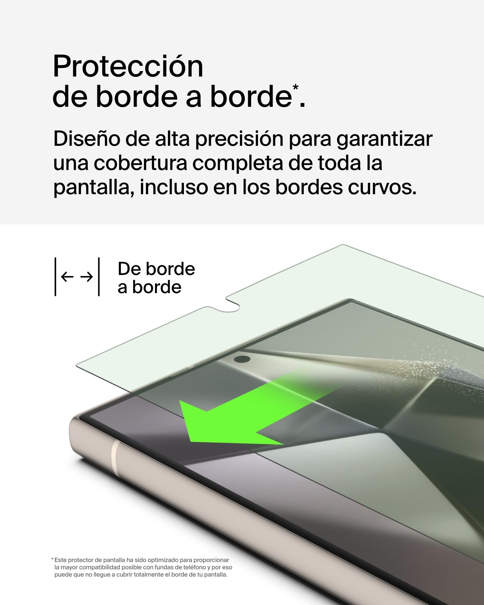 Belkin ScreenForce TrueClear Curve protector de pantalla para Samsung Galaxy S24 Ultra con cobertura de borde a borde, filtro de luz azul, aplicación sin burbujas con la bandeja de alineación fácil