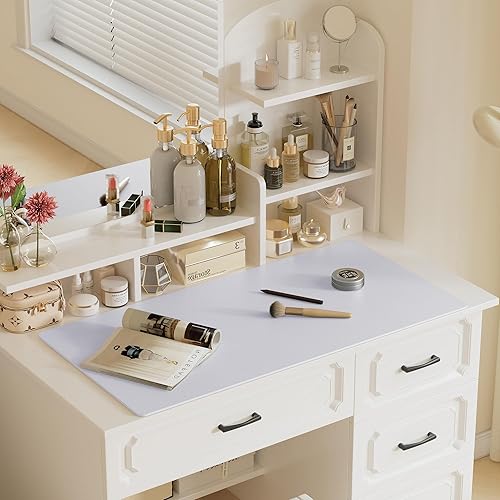 Miniatura 307 de Aothia Tapete protector de escritorio, alfombrilla para mouse, antideslizante, impermeable, de piel sintética, secante de escritorio, para Verde