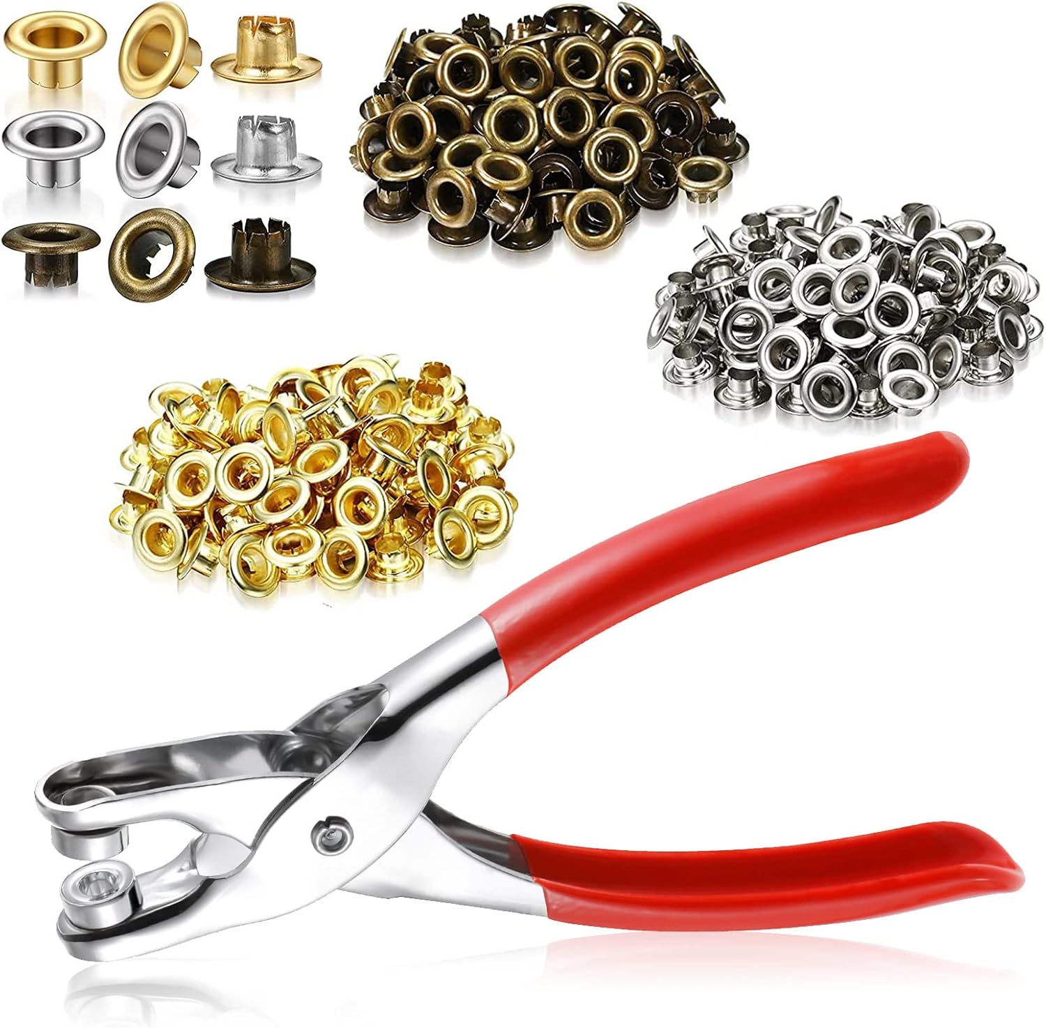 1/4 Inch Grommet Eyelet Plier Set, Grommet Tool Kit Eyelet Grommet and