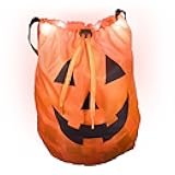 Windy City Novelties Led Halloween Pumpkin Draw String Trick or Treat Candy Bag