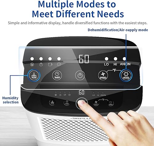 Miniatura 4 de AIRPLUS Deshumidificadores de 4500 pies cuadrados para el hogar, deshumidificador de 70 pintas para sótano con manguera de drenaje, drenaje