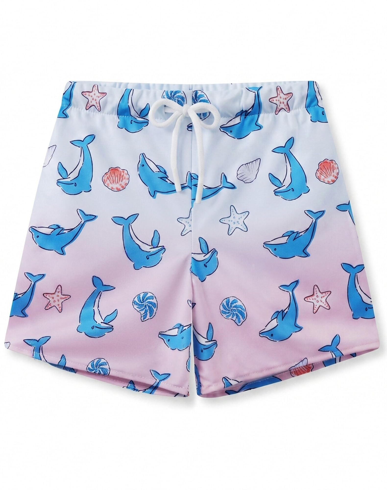 AMYNICE Girls Beach Board Short with Liner Quick Dry Active Jellyfish Print