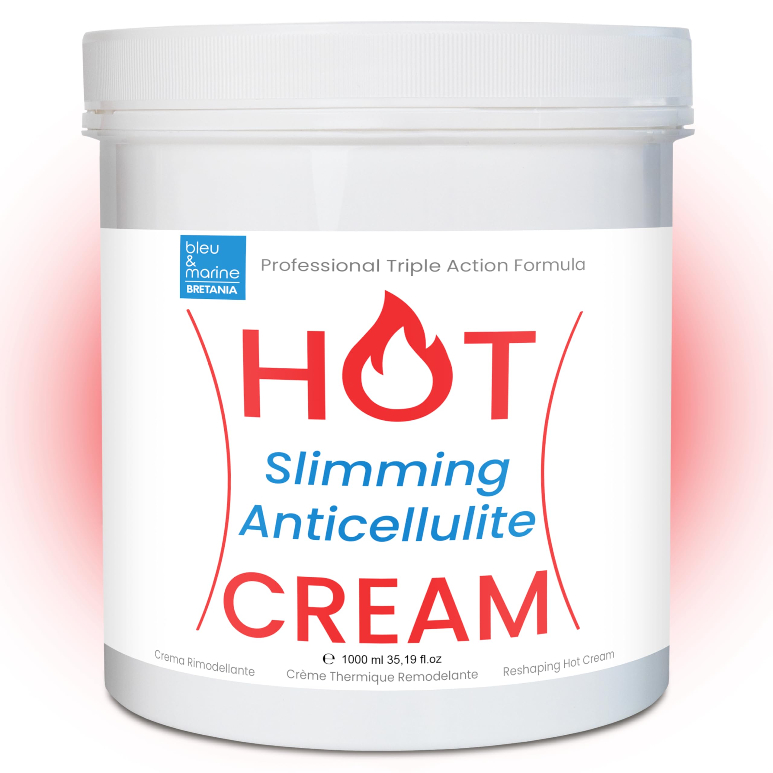 Thermo-Active Firming Cream for Silhouette Shaping auf Basis von Algen, Kaffee, Zimt und Guarana. Strafft, verleiht Elastizität und reduziert Orangenhaut - 1000 ml 1 L