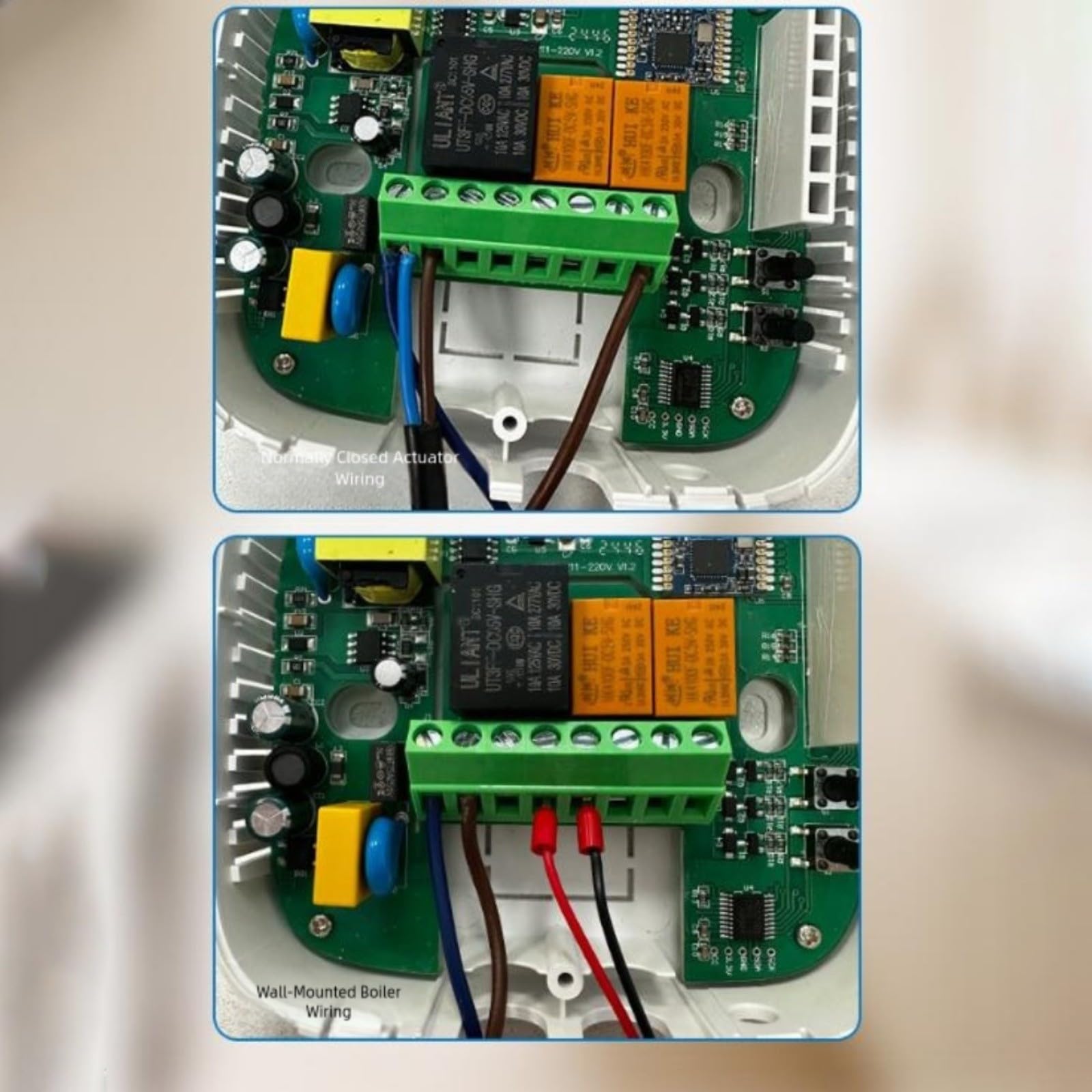 Termostato de caldera programable inalámbrico con aplicación y control de voz, calefacción y refrigeración de precisión de ± 0,5 °C, alimentado por batería o USB, compatible con Tuya (con WiFi)