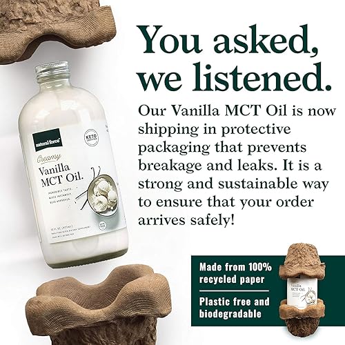 Miniatura 2 de Natural Force - Aceite MCT orgánico - Botella de vidrio puro - Hecho de 100 aceite de coco virgen prensado en frío apto para dietas Keto Paleo