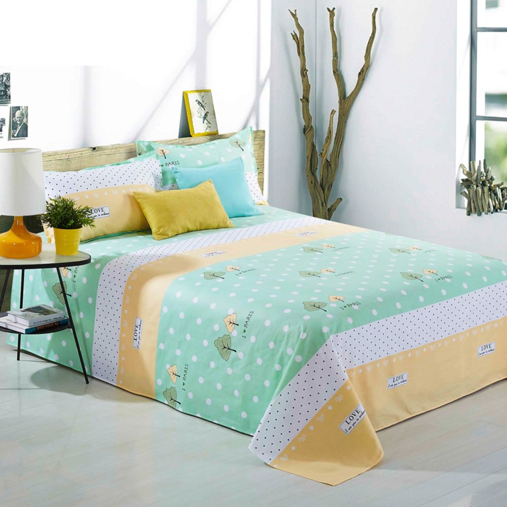 Drap en coton dortoir étudiant 200x230cm pour lit simple ou double