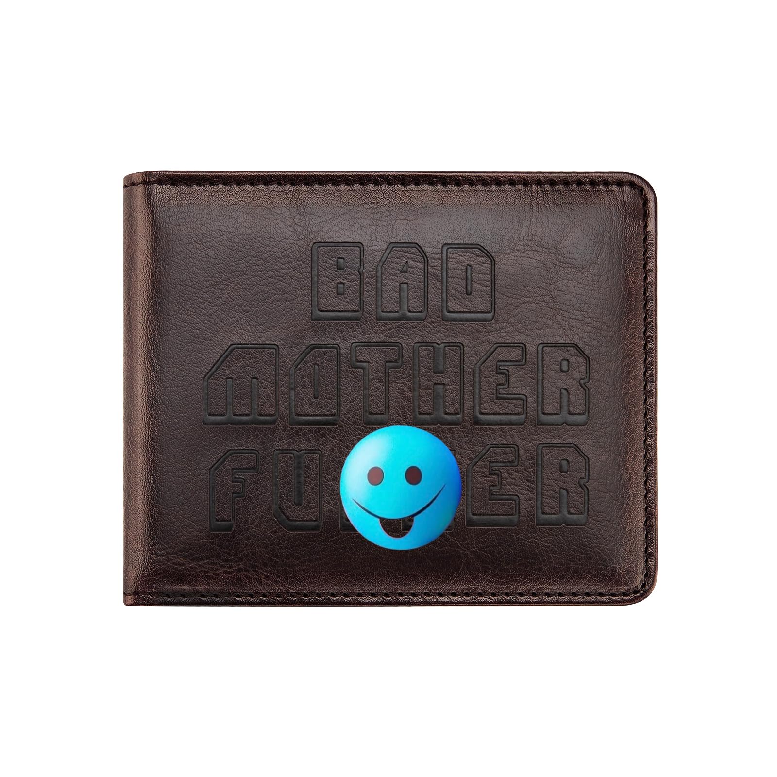 LUMLRON Embroidered Bad Mother fker Leather Wallet Bad Mother f ker Leather Wallet(jet black)