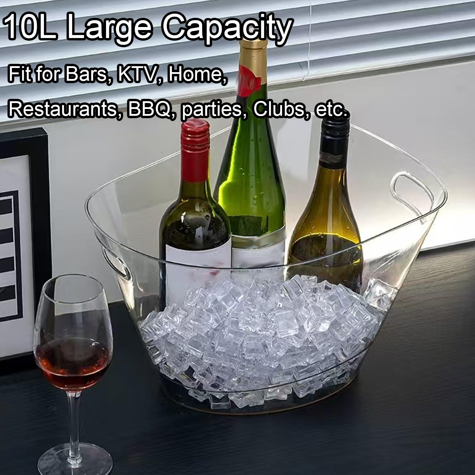 Cubitera de 12L, Cubiteras para Botellas, Enfriador de Botellas de Vino, Champanera para Hielo para Fiestas, Ice Bucket para Cócteles