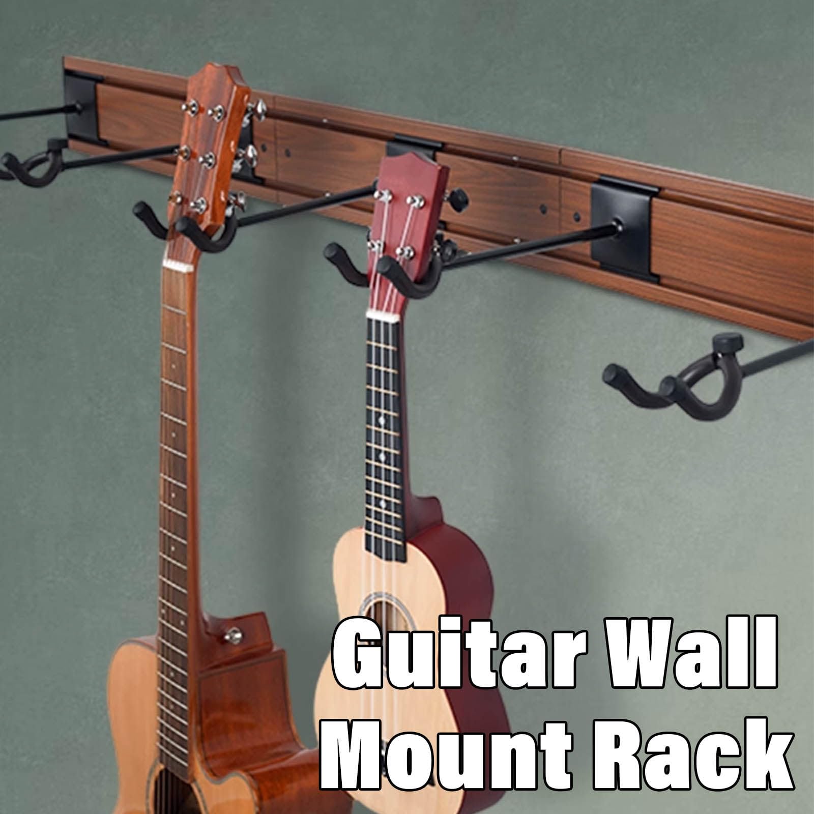 Billg Soporte Pared Guitarra Electrica, Ajustable Gancho Hanger Exhibición, Accesorios Guitarra para Clásica/Acústica/Guitarra Eléctrica, Mandolina y Bajo,Base de Madera