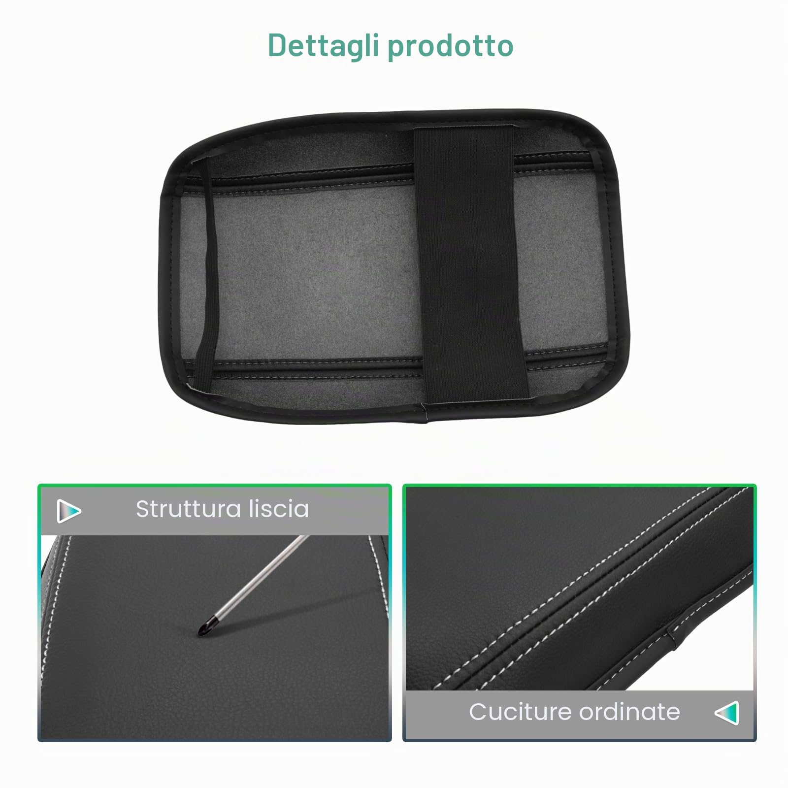 GAFAT Compatibile con Hyundai Kona SX2 2024 2025 Copertura per Bracciolo Centrale, Kona SX2 Hybird EV Protezione per Braccioli Console Centrale, in Pelle PU, Kona 2024 Accessori (Bianco)